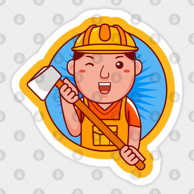 Builder Man Sticker by MEDZ